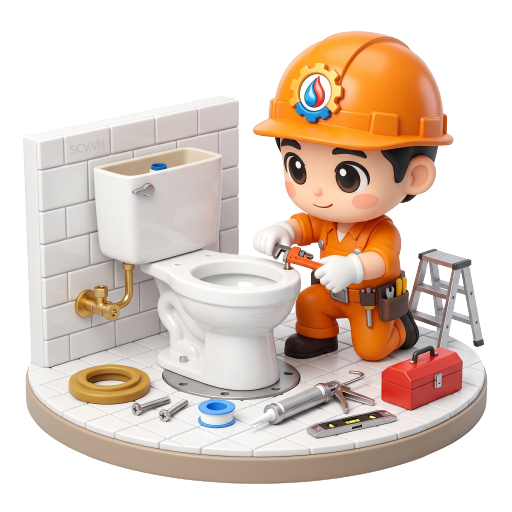 Thợ kiểm tra bồn cầu bị nứt tại nhà khách hàng quận Thủ Đức