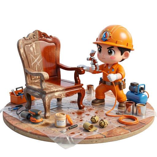 Thợ sơn lại bàn ghế gỗ tại xưởng TP.HCM