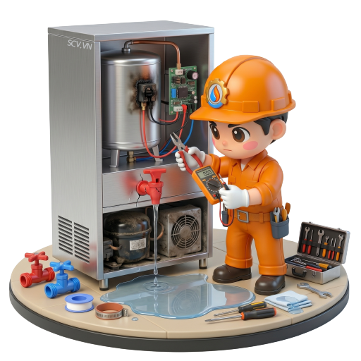 Thợ kiểm tra cây nước nóng lạnh bị kêu tụt tụt tại phòng trọ quận Phú Nhuận