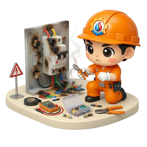 Thợ kiểm tra đường dây điện bị chập trong tường nhà khách hàng quận Thủ Đức