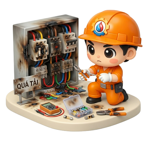 Thợ kiểm tra dây điện âm tường bị hỏng cách điện tại nhà khách hàng quận Phú Nhuận