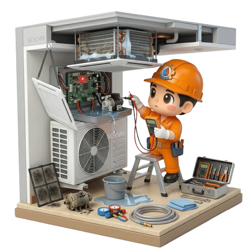 Thợ sửa máy lạnh âm trần tại nhà khách hàng quận Phú Nhuận TP.HCM