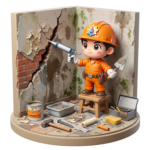 Thợ sửa nhà đang thi công sơn tường tại căn hộ chung cư quận Gò Vấp