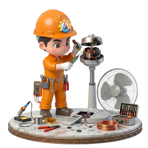 Thợ kiểm tra quạt cây không quay tại nhà khách hàng quận Thủ Đức