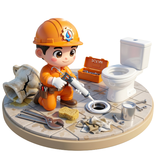 Thợ thay thế bồn cầu 2 nắp xả cuốn tại nhà khách quận Tân Bình