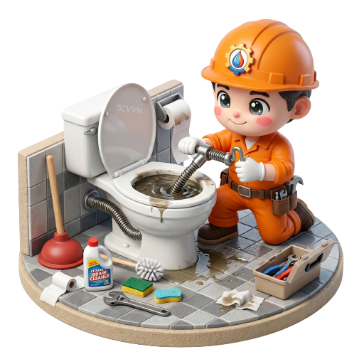 Thợ thông cống nhà vệ sinh bị nghẹt tại căn hộ quận Gò Vấp