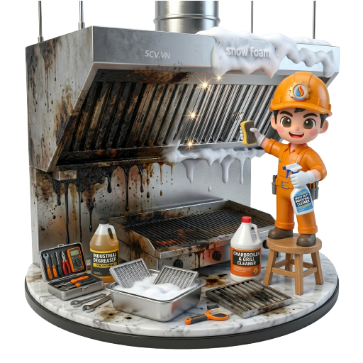 Hệ thống máy hút khói công nghiệp trong bếp quán ăn cần vệ sinh